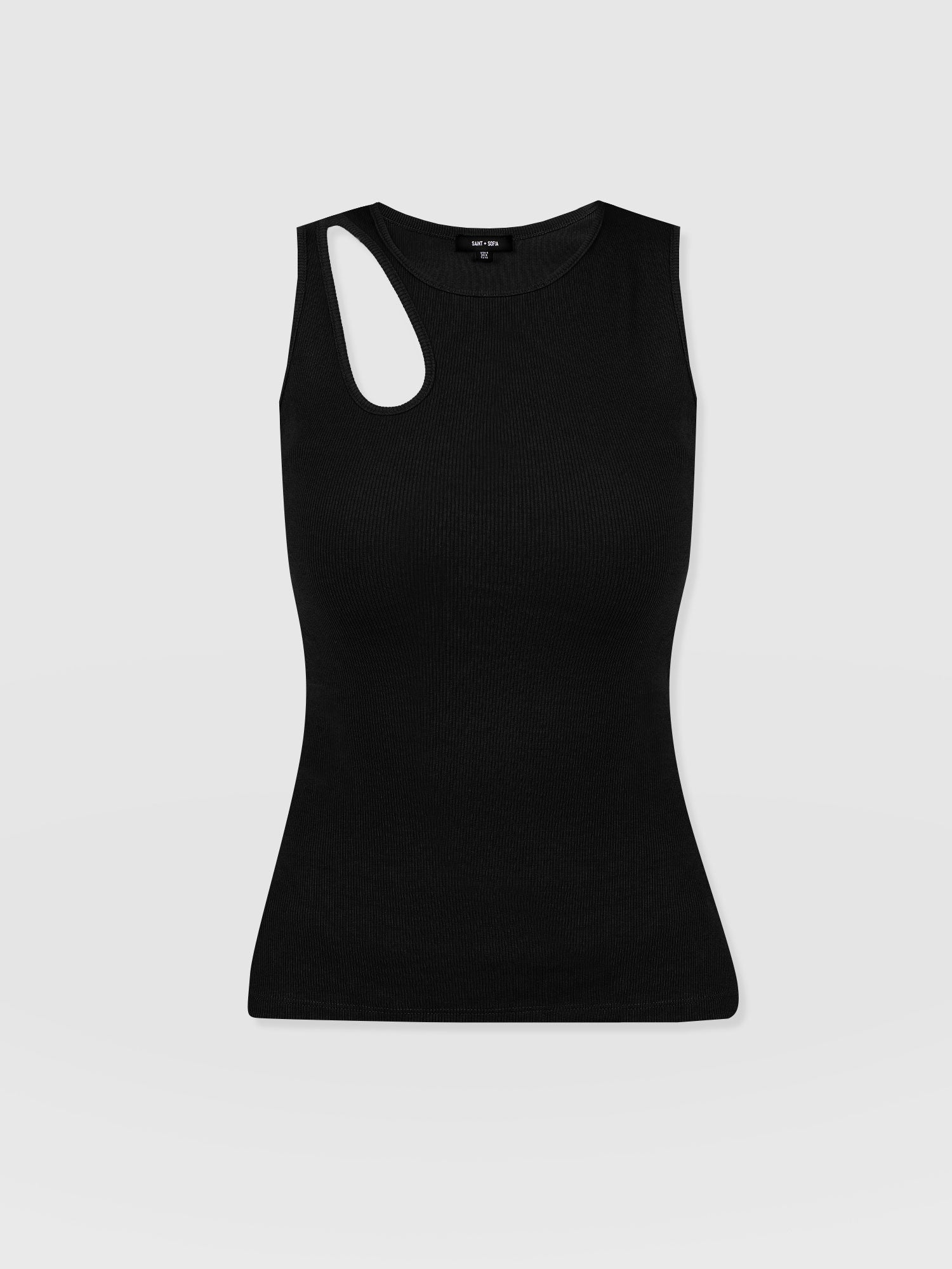 Axel Cut Out Vest - Black - Women's Vests | Saint + Sofia® USA